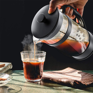 Venta al por mayor de grado alimenticio prensa francesa cafetera prensa de café con filtros triples émbolo de acero inoxidable y resistente al calor - Product Image 6