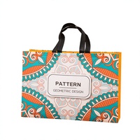 Tas Tote Laminasi Non-woven Siap Kirim, Tas Belanja Ramah Lingkungan Custom, Tas Hadiah Tebal untuk Toko Pakaian, Gaya Etnik, Cetak Offset