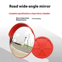 Miroir convexe d'angle YIDAO YD-w1 80 cm, miroir sphérique grand angle 220°, antivol, en PC, pour la sécurité routière, extérieur, voiture, noir
