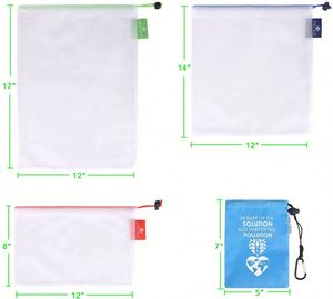 Premium Recycled Polyester Mesh Produce <b>Bags</b> Double-Stitched Strength with Tare Weight on Tags - Product Image 6