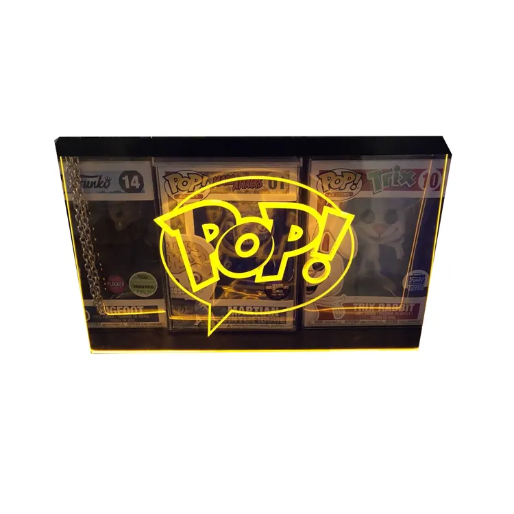 2 Funko POP LED NEON Acrylic Signs Display Vaulted Limited Edition Action Figure