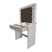 Ensemble de Coiffeuse avec Lumières LED, Miroir, 1 Grand Tiroir et Tabouret Table De Maquillage Vanité Coiffeuse de chambre à Coucher