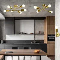 HUAYI חדש עיצוב זהב מודרני קישוט ברזל מקורה מלון בית חדר שינה קיר רכוב LED קיר אור