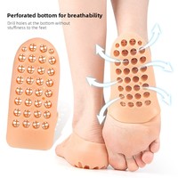 Inserts pour augmenter la taille, chaussettes demi-talon, protecteur de talon, respirant, adapté aux hommes et aux femmes