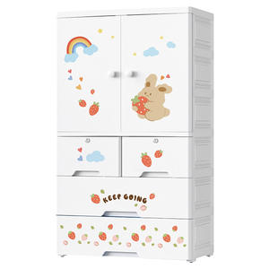 Commode à tiroirs en plastique pour enfants, plusieurs niveaux, 70 cm de large, organisateurs de jouets, armoire empilable, <span class=keywords><strong>coffre</strong></span> - Product Image 1