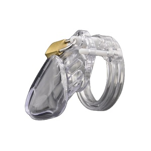 Cage de chasteté masculine en résine avec 5 anneaux pour pénis, verrouillage MUQU ZC-3108, noir/blanc/rose, jouet sexuel de bondage pour hommes - Product Image 6