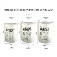 Logo personnalisé pliable rond pliable coton lin panier à linge organisateur panier à linge pour le stockage des vêtements sales