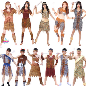 <span class=keywords><strong>Disfraz</strong></span> de Halloween de Primitivo Salvaje para Hombres y Mujeres, Traje de Leopardo Aborigen Africano Indígena - Product Image 1