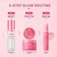 Ensemble de soins de la peau en 3 étapes pour un éclat radieux, anti-âge, réparateur, apaisant, nourrissant, anti-rides, collagène rose PDRN, OEM ODM