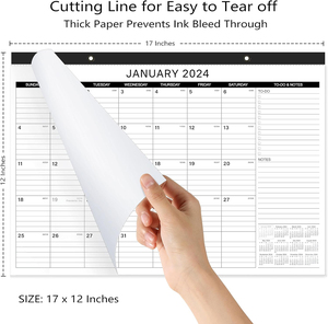 <span class=keywords><strong>Calendrier</strong></span> de bureau mural <span class=keywords><strong>2024</strong></span> Aperçu <span class=keywords><strong>mensuel</strong></span> sur chaque page Grand <span class=keywords><strong>calendrier</strong></span> mural de bureau ligné avec design déchirable - Product Image 4