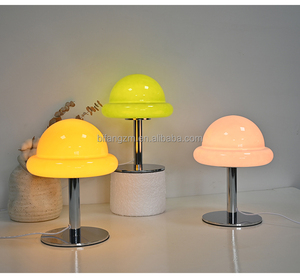 Đèn bàn kính kiểu Bắc Âu Bauhaus thời trung cổ, chụp đèn hình bánh rán, đèn LED trang trí nhà cửa, phòng khách, phòng ăn, phòng ngủ - Product Image 2