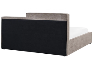 Lit ottoman en tissu <span class=keywords><strong>LAGARDE</strong></span> 180 X 200 cm (EU Super King) Taupe - Product Image 3