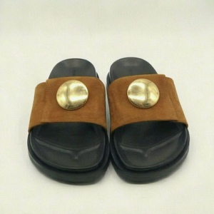 Sandales de plage ouvertes en PU avec détail bouton doré, semelle en caoutchouc antidérapante, sandales décontractées d'été pour hommes - Product Image 6