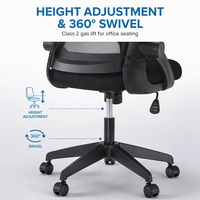 Chaise de bureau accoudoir rabattable chaise d'ordinateur ergonomique 30 fonction de verrouillage 360 rotation chaise en maille avec soutien lombaire