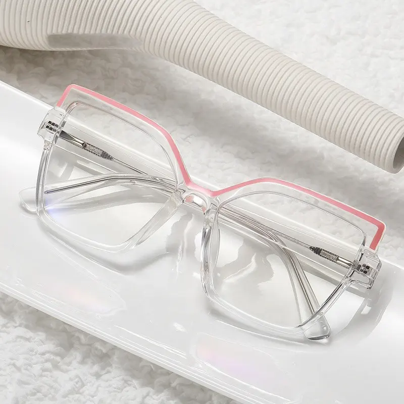 Jiuling Eyewear Anti Blue Ray Uv400 Lens Bril Insert Cp Core Benen High End Tr90 Frame Grote Vierkante Brillen Frames 2022