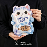 Sacs d'emballage personnalisés pour aliments pour chats, pochettes verticales avec fermeture éclair, logo personnalisé, en feuille de Mylar, fourniture directe d'usine pour emballages alimentaires pour animaux de compagnie