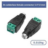 Conector de Alimentación y Video CCTV Macho-Hembra sin Soldadura de 5.5x2.1mm, Adaptador BNC Tipo Push con Carcasa Cilíndrica de Plástico