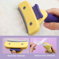Brosse démêlante en plastique personnalisée pour animaux de compagnie, outil de toilettage pour chiens et chats, éliminateur de nœuds et de poils morts pour poils lâches et flottants, vente en gros