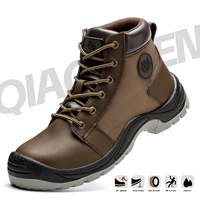 Chaussures de Sécurité en Cuir Véritable, à Embout d'Acier, pour Hommes, Bâtiment et Travaux Industriels
