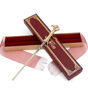 MC6 빨간 마술 지팡이 리본 상자 로드 볼드모트 코스프레 소품 크리스마스 할로윈 선물 스틸 메탈 코어 지팡이