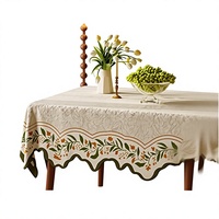 Nappe Rectangulaire Jacquard à Carreaux Floraux Autres Formes Imperméable Lavable Anti-poussière en Polyester pour Salle à Manger Cuisine Fête