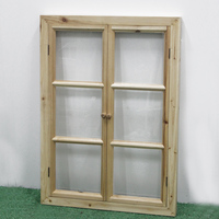 Ferme porte-bonheur en bois rustique, cadre de fenêtre en bois, décoration murale pour la maison, arc de grande dimension