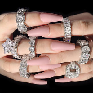 Anillos de Circonita Cúbica 5A con Baño de Oro y Plata <span class=keywords><strong>Rosa</strong></span> para Mujeres, Hombres y Parejas - Product Image 2