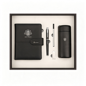 Executive Notebook Gift Set PU Leather Organizer With Tumbler Pen And USB For Employee Appreciation Gifts - Product Image 1
