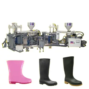 Two Color PVC Rain Boots / Rain Shoes / Wellies / Galoshes / Safety Boots Injection Moulding Machine