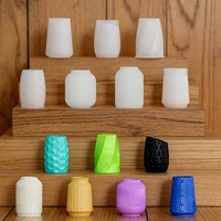 Moule en silicone pour vase géométrique, pot à fleurs à rayures ondulées, pour la fabrication de résine, plâtre et ciment DIY