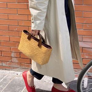 Sac d'été vintage pour femme, tissé à la main, en rotin, portable, avec fermeture éclair, sac de paille en gros pour les vacances à la plage - Product Image 2