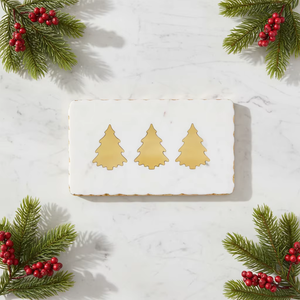 Plateau de service en marbre blanc naturel avec tranches de sapin de Noël en <span class=keywords><strong>laiton</strong></span>, bordure dorée, plateau à fromage, produit de Noël populaire - Product Image 3