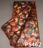 Tissu de dentelle pailletée colorée à vendre