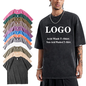 T-shirt pour <span class=keywords><strong>homme</strong></span> surdimensionné vintage personnalisé, 230 g/m², coton lourd, délavage à l'acide, impression vierge, coupe en boîte, t-shirts délavés à l'acide pour <span class=keywords><strong>homme</strong></span> - Product Image 1