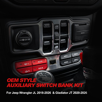 OTTOVOXX Banco de Interruptores Auxiliares de 8 Canales para Jeep JL/JT 2018-2026, Panel Rojo+Negro OEM, Control de Utilidad en Carretera/Todoterreno