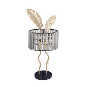 Modern Design PT24008 Electric <b>Table</b> Lamp Living Room 2*G9 Lamp Holder 110-240V Crystal Strip Shade Black <b>Gold</b> Metal High CRI 90 - Product Image 2