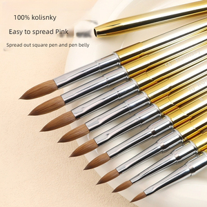 Pinceau à ongles en acrylique Kolinsky avec logo personnalisé, outil professionnel pour la manucure en salon, pinceau pour extension et peinture d'ongles - Product Image 1