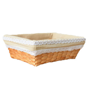 Rattan Woven <b>Storage</b> <b>Basket</b> <b>Rectangle</b> Natural Wood Color Eco-Friendly Desktop Organizer - Product Image 2
