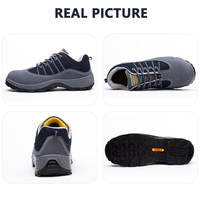 JIANKUN JK-8167 Zapatillas Deportivas Unisex Antiestáticas de Gamuza de Corte Bajo Blancas, Botas de Seguridad Industrial con Puntera Antipinchazos para Uso en Fábrica