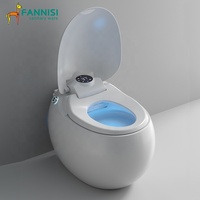 WC intelligent électrique automatique avec fonction de nettoyage par jet d'eau, cuvette ronde, pour salle de bain