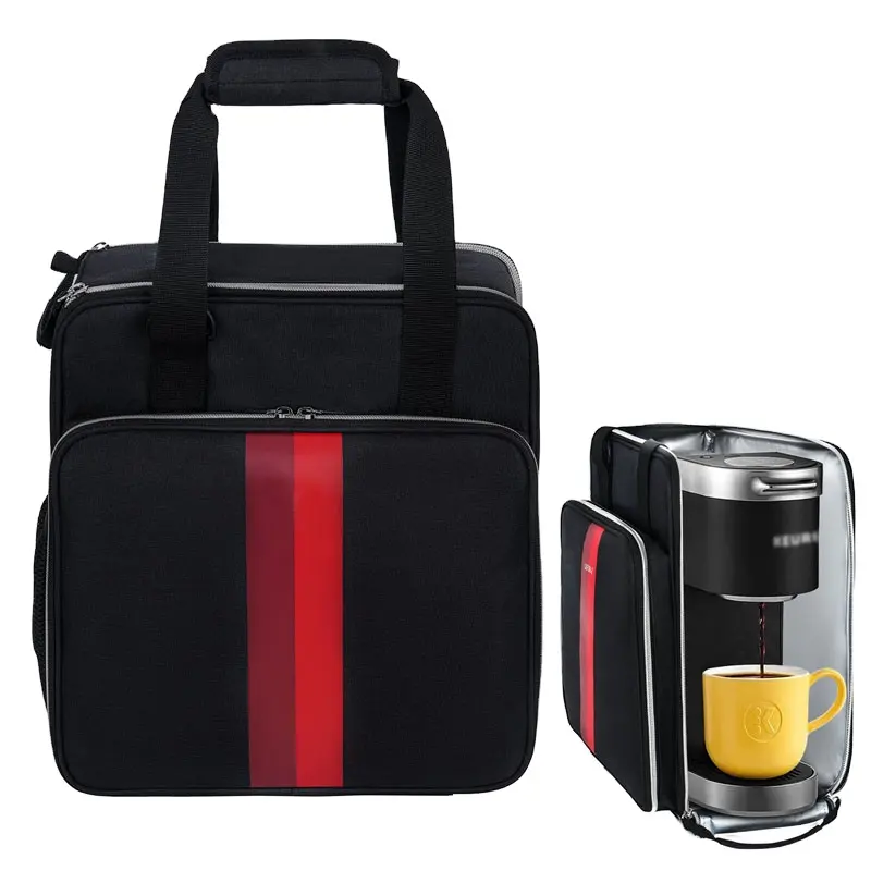 Single Serve Coffee Brewer Portable Storage Bag with Multiple Pockets for K-Cup Pods Coffee Maker Travel Bag