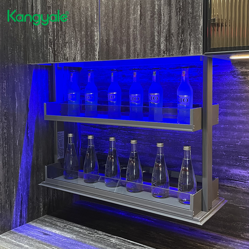Аксессуары для кухонного шкафа Kangyale, подъемная корзина с выдвижными ящиками, умная электрическая подъемная корзина, кухонная стойка из алюминиевого сплава