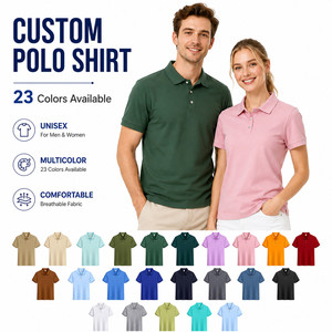 Camiseta Polo Unisex Personalizada de Manga Corta, Tejido Transpirable de Seda de Hielo y Poliéster, Ropa Casual, Disponible en 23 Colores - Product Image 1