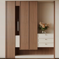 Meuble à chaussures moderne sur mesure avec compartiment séparé pour outils de nettoyage de chaussures, pour l'entrée familiale, brosse à chaussures et entretien quotidien