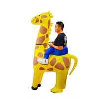 Disfraz de jirafa inflable de actuación para adultos de Halloween, trajes de paseo para fiestas para reuniones festivas