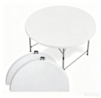 Table à bascule portable de haute qualité en résine plastique blanche, pliable, imperméable, empilable, design moderne, pour cour, salle à manger, hôtel, 33