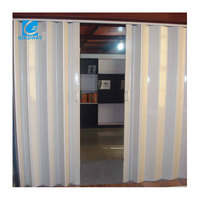 Porte pliante bi-fold porte d'accordéon transparente porte coulissante en plastique pour salle de bain