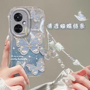 <span class=keywords><strong>Armor</strong></span> Wave Edge transparente mariposa mano cadena diseño diamante papel TPU funda de teléfono móvil para Honor 50 <span class=keywords><strong>8X</strong></span> 9X X10 X30 X40 - Product Image 1