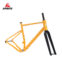 Cuadro de Bicicleta de Carretera y Gravel SPIRITX Ultraligero de Aleación con Cableado Interno Completo, Freno de Disco, 700C, Horquilla de Fibra de Carbono Negra, Hecho en China