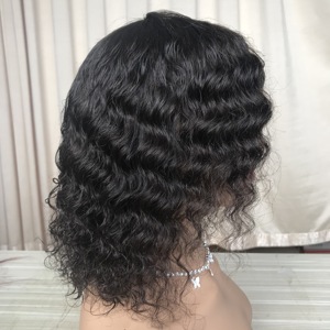 Pelo humano de la onda profunda <span class=keywords><strong>pelucas</strong></span> 10 pulgadas en venta none Peluca de encaje <span class=keywords><strong>para</strong></span> las mujeres al por mayor precio barato - Product Image 4